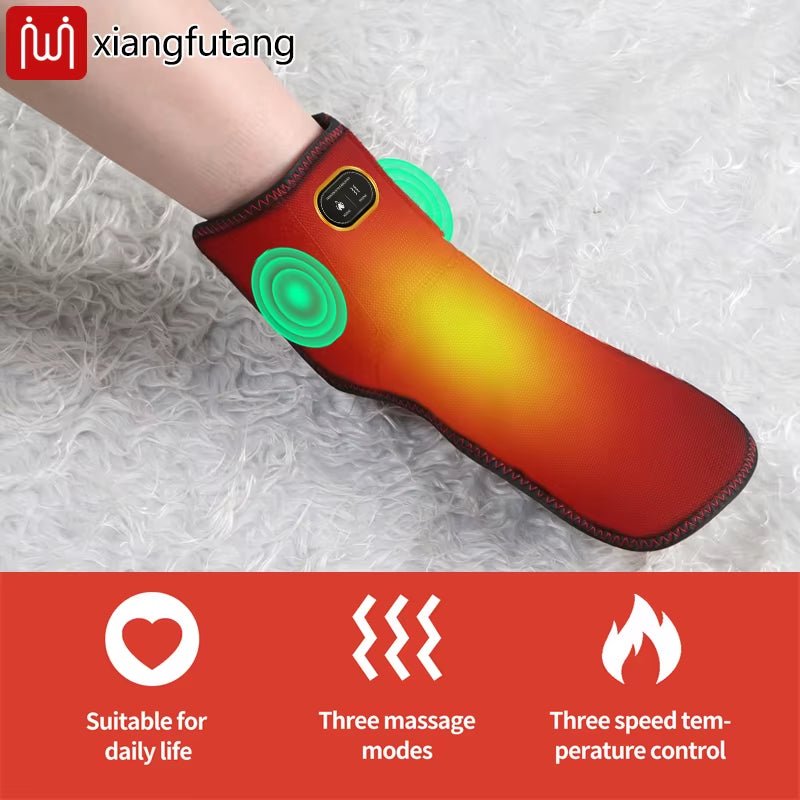 Electric Heated Ankle Massager - 3 - Level Adjustment - Muscle Relax & Ankle Joint Comfort - Foot Care for Fitness Fans/Seniors - MacroPanora
