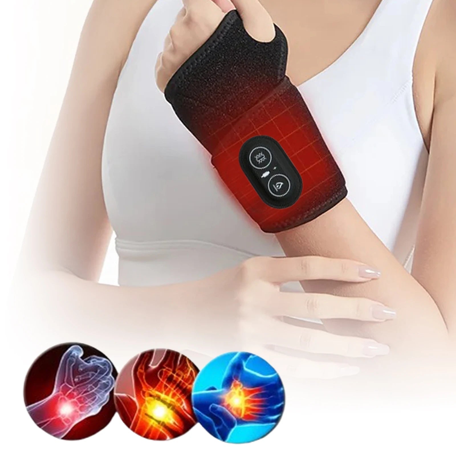 Electric Heating Wrist Protector Sports Protection Breathable USB Heated Hand Massager Support Wristband Pad Healthy Care Tools - MacroPanora