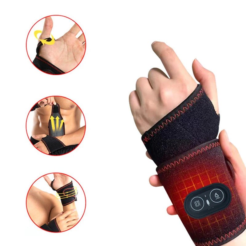 Electric Heating Wrist Protector Sports Protection Breathable USB Heated Hand Massager Support Wristband Pad Healthy Care Tools - MacroPanora