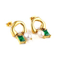 Emerald Pearl Half Hoops - MacroPanora