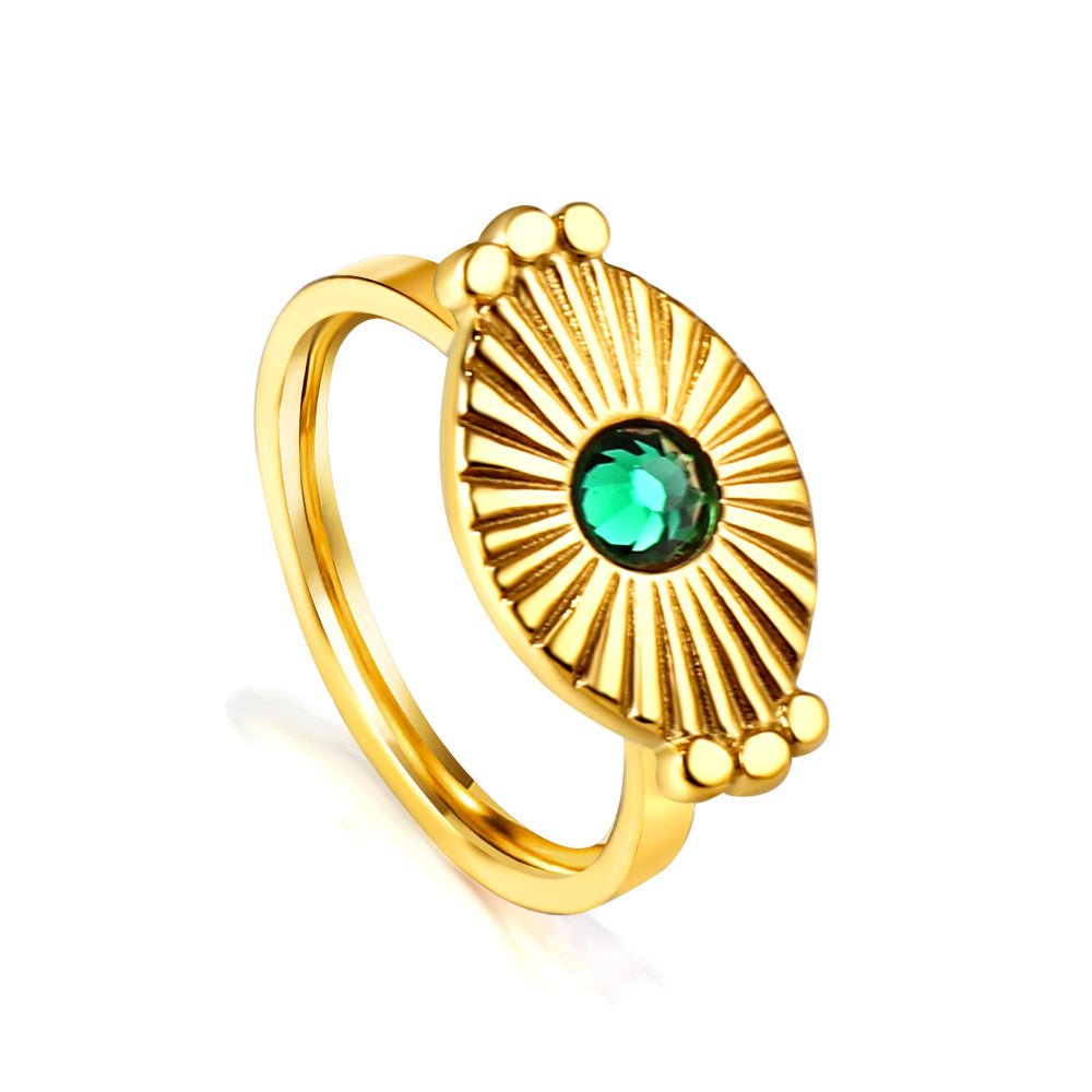 Emerald Sun Statement Ring - MacroPanora