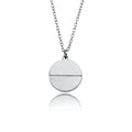 EMERSYN Silver (White Gold): Minimalist Metal & Shell Circle Pendant Necklace - MacroPanora