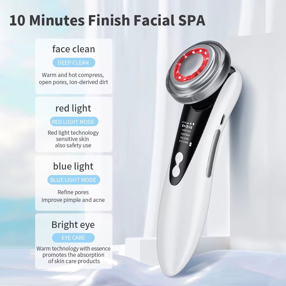 EMS Micro Current Lifting Device Vibration LED Face Skin Rejuvenation Wrinkle Remover Anti - Aging Facial Beauty Device - MacroPanora