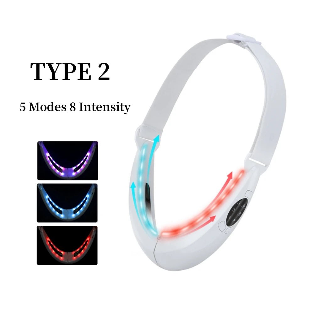 Face Lifting Device Red Light Skin Rejuvenation V Face Massager Double Chin Lift up with Remote Control Facial Beauty Instrument - MacroPanora
