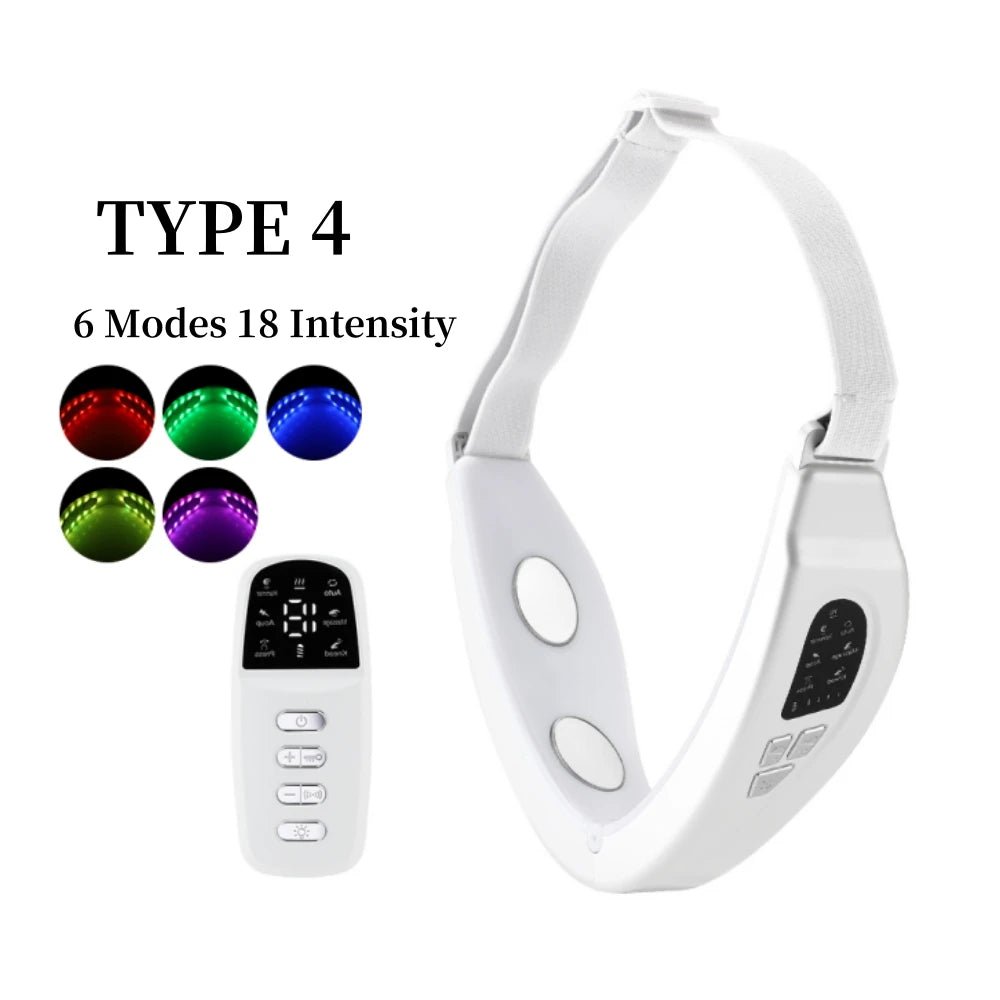 Face Lifting Device Red Light Skin Rejuvenation V Face Massager Double Chin Lift up with Remote Control Facial Beauty Instrument - MacroPanora