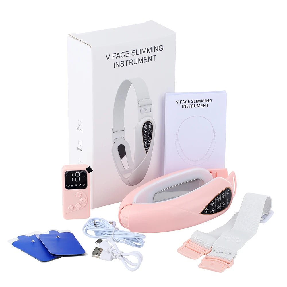 Face Lifting Device Red Light Skin Rejuvenation V Face Massager Double Chin Lift up with Remote Control Facial Beauty Instrument - MacroPanora