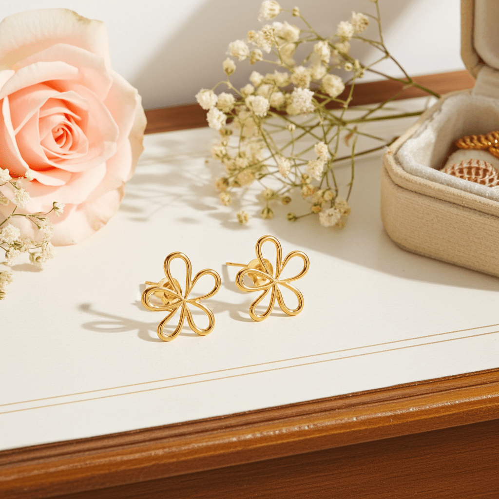 FIORI: Floral Fun Stud Earrings – A Bloom of Playful Elegance - MacroPanora