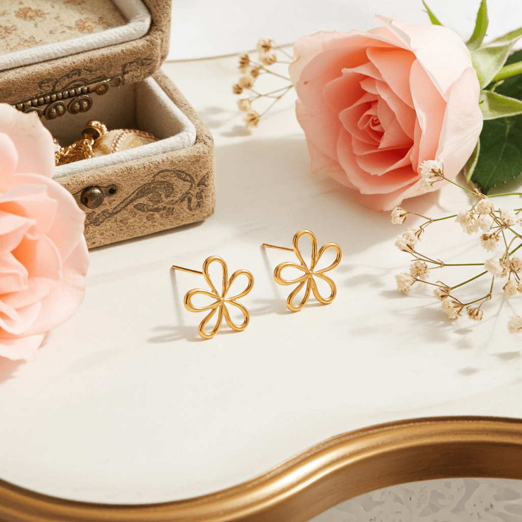 FIORI: Floral Fun Stud Earrings – A Bloom of Playful Elegance - MacroPanora