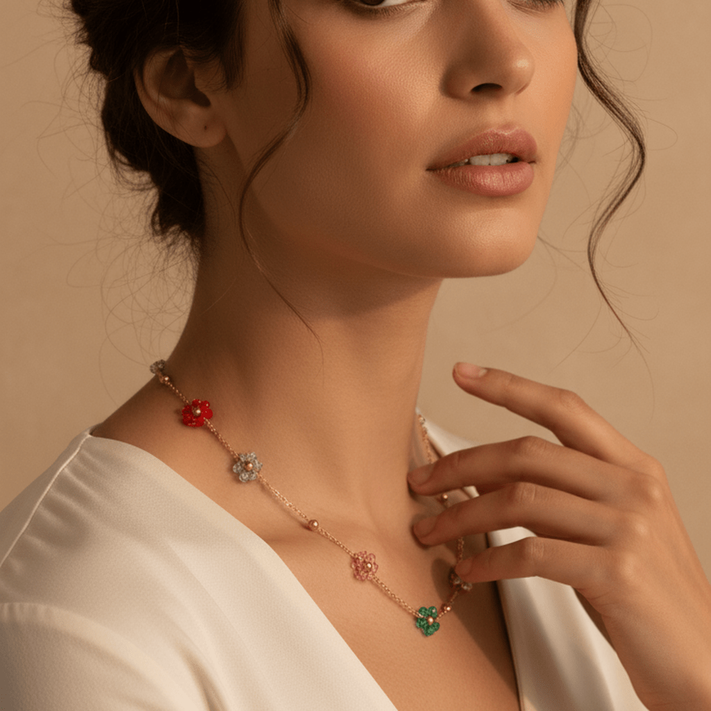 Floral Fusion Pendant Necklace - MacroPanora