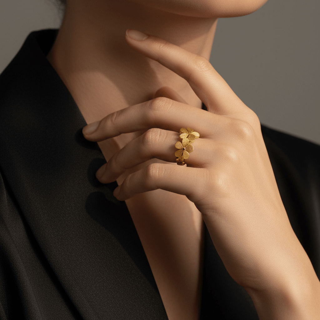 Floral Twist Adjustable Ring - MacroPanora