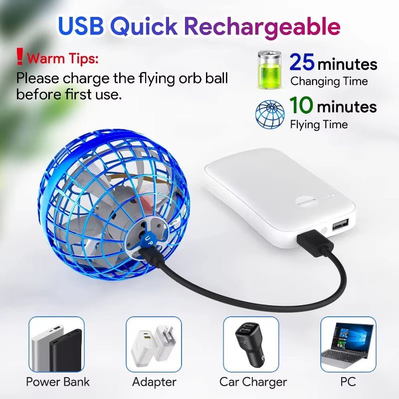 Flying Orb Ball, Hand Controlled Hover Boomerang Ball Toys, Hover Orbs Flying Spinner, Orb Drone Ball - MacroPanora