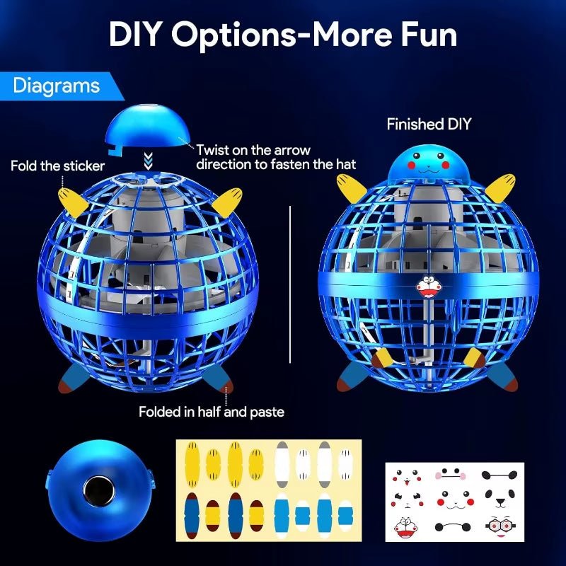 Flying Orb Ball, Hand Controlled Hover Boomerang Ball Toys, Hover Orbs Flying Spinner, Orb Drone Ball - MacroPanora