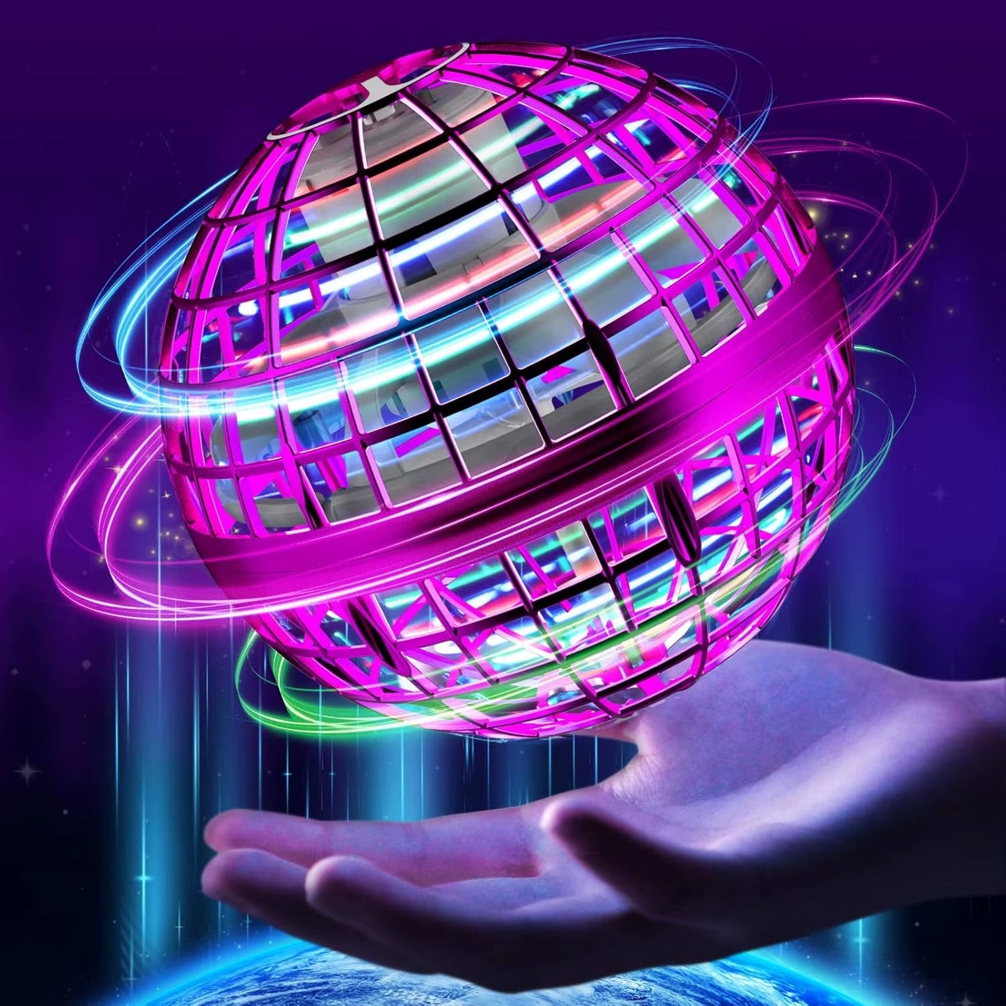 Flying Orb Ball, Hand Controlled Hover Boomerang Ball Toys, Hover Orbs Flying Spinner, Orb Drone Ball - MacroPanora