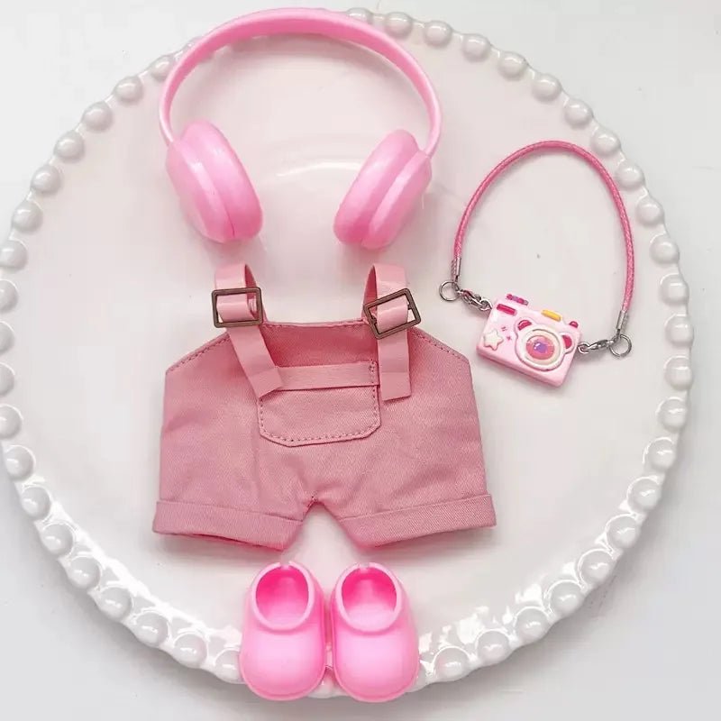 For Labubu Clothing Set Includes Headphones Waist Belt Pants and Accessories - MacroPanora