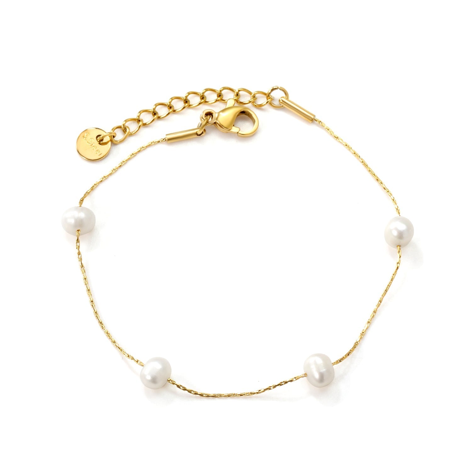 Golden Freshwater Pearl Bracelet Set - MacroPanora