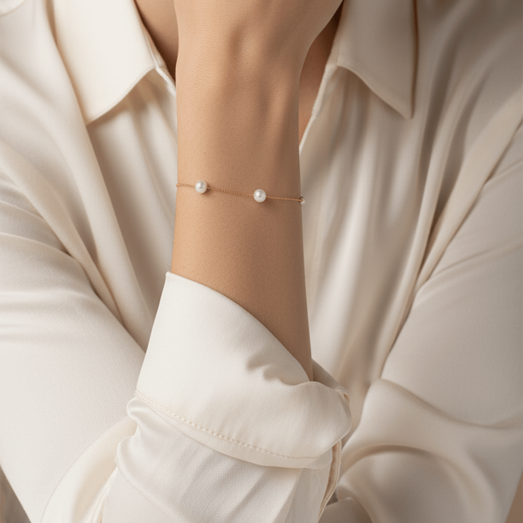 Golden Freshwater Pearl Bracelet Set - MacroPanora