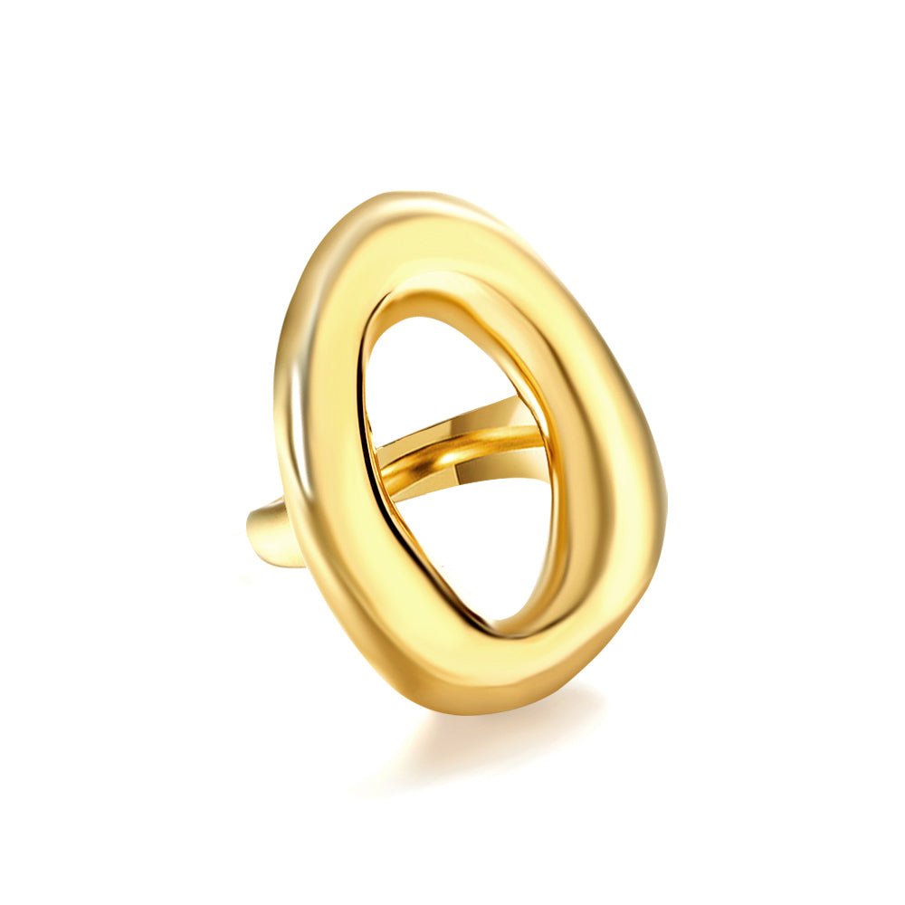 Golden Organic Embrace Ring - MacroPanora