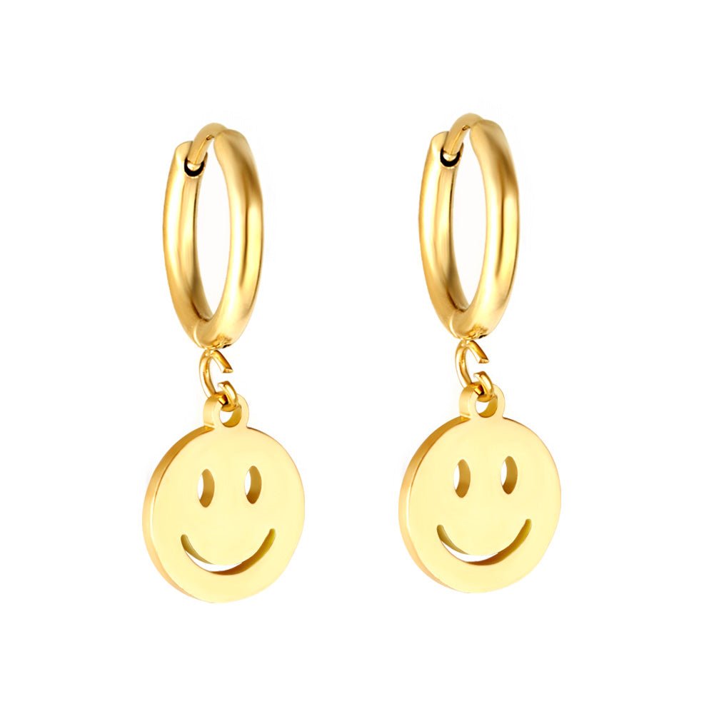 Happy Face Circle Studs - MacroPanora
