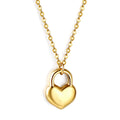 Heart Lock Charm Necklace - MacroPanora