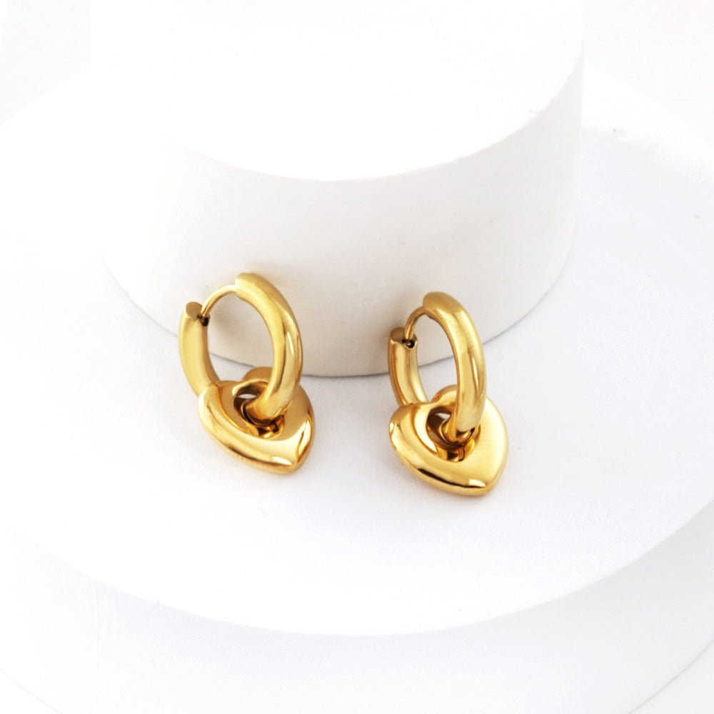 Heartfelt Circle Charm Earrings - MacroPanora