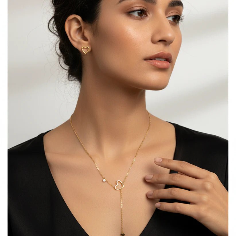 Heartfelt Crystal Embrace Set Gold - Jewelry set | MacroPanora
