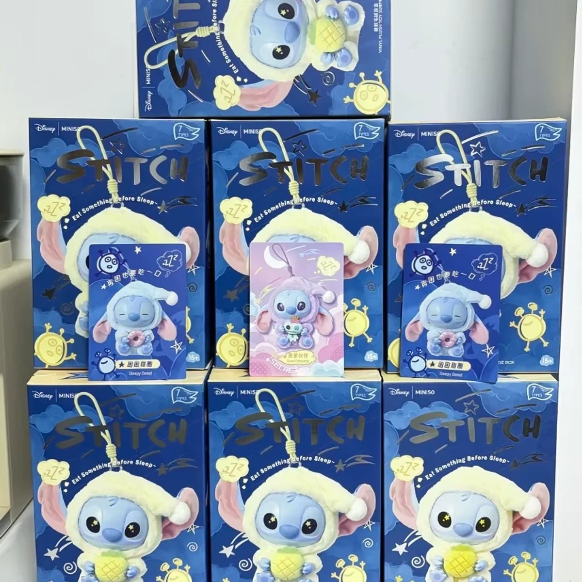 HOT New Stitch Eat Some Thing before Sleep Series Vinyl Blind Box Bag Pendant Cute Plush Doll Mystery Box Toy Surprise gifts - MacroPanora