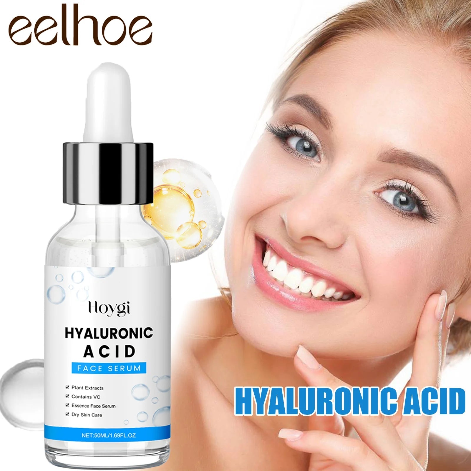 Hyaluronic Acid Serum 50Ml anti Aging Face Serum with Centella Asiatica Deep Hydration for Glowing Skin for Fine Lines Wrinkles - MacroPanora