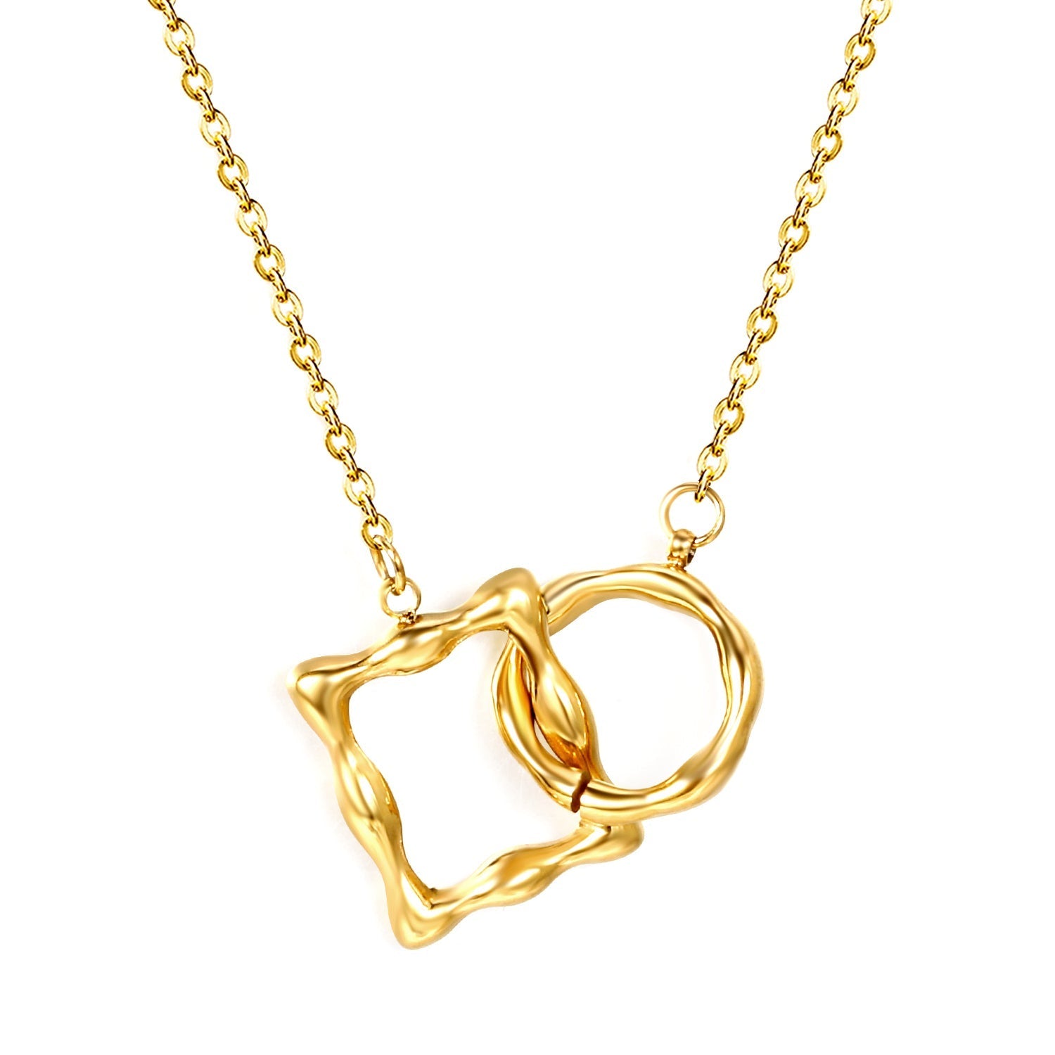 Irregular Square Clasp Pendant Necklace - MacroPanora