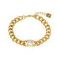 JATDAL Gold: Cuban Link Bracelet with a Dazzling Moissanite Centrepiece - MacroPanora