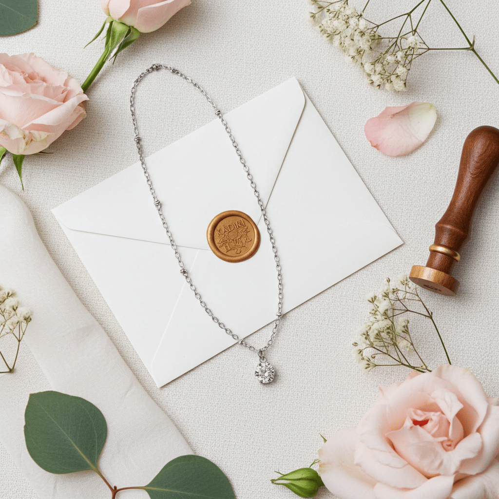 KADIRI Silver: Solitaire Zirconia Charm Pendant on a Beaded Chain Necklace - MacroPanora
