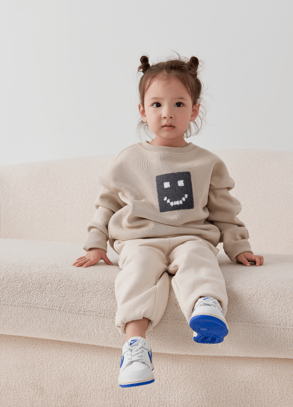 Kids "Pixel" Taupe Sweatshirt - MacroPanora