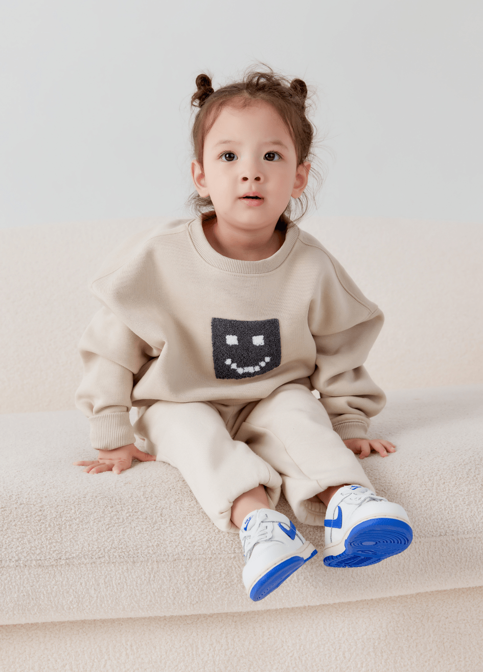 Kids "Pixel" Taupe Sweatshirt - MacroPanora