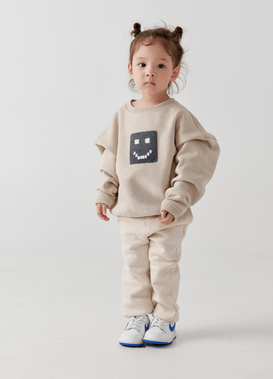 Kids "Pixel" Taupe Sweatshirt - MacroPanora