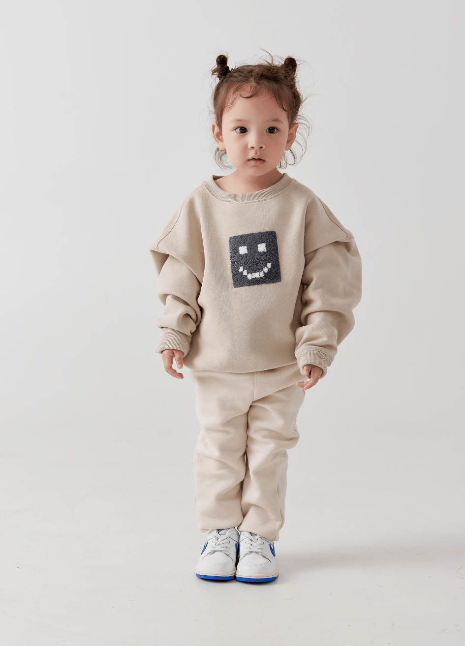Kids "Pixel" Taupe Sweatshirt - MacroPanora