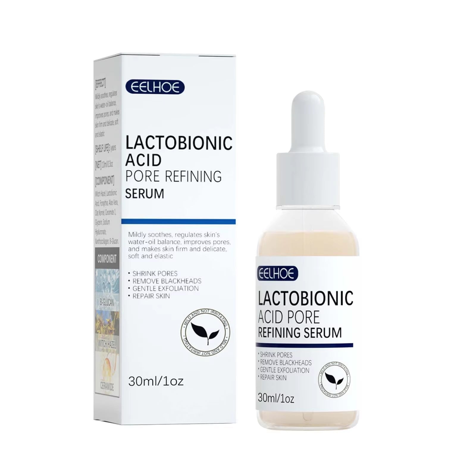 Lactobionic Acid Pore Shrink Face Serum Skin Repair Remove Blackheads Acne Skin Care Lasting Moisturizing Korean Cosmetic - MacroPanora
