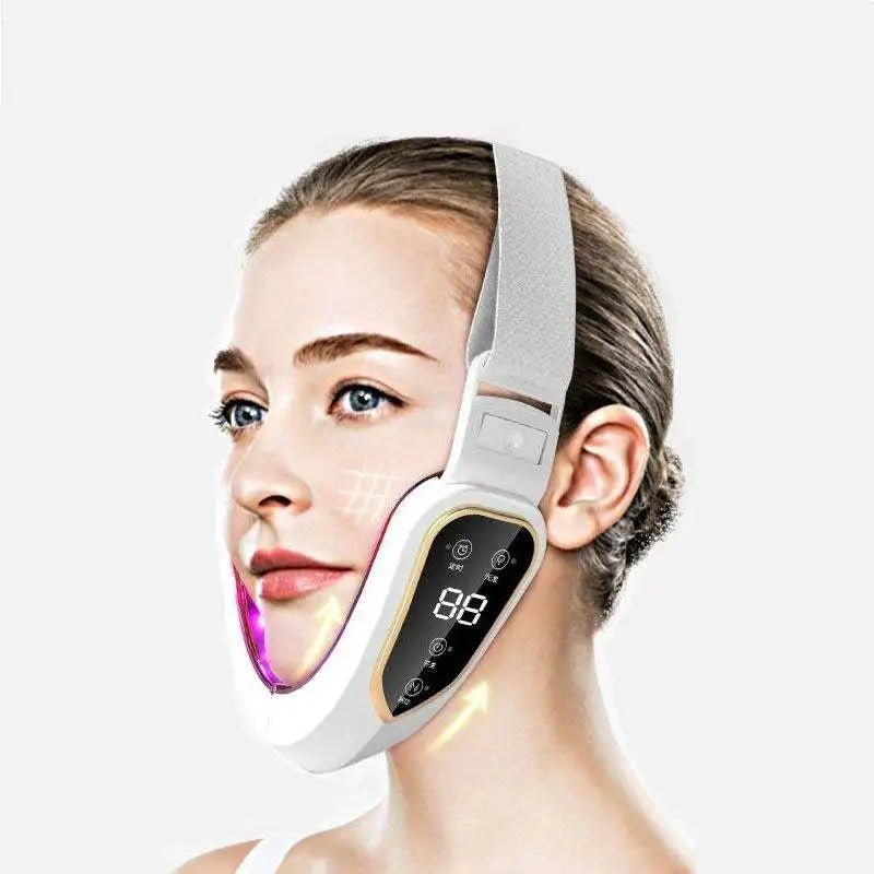 LED Photon Therapy Facial Slimming Vibration Massager Facial Lifting Device Facial Heated Double Chin V Face Vibration Massager - MacroPanora