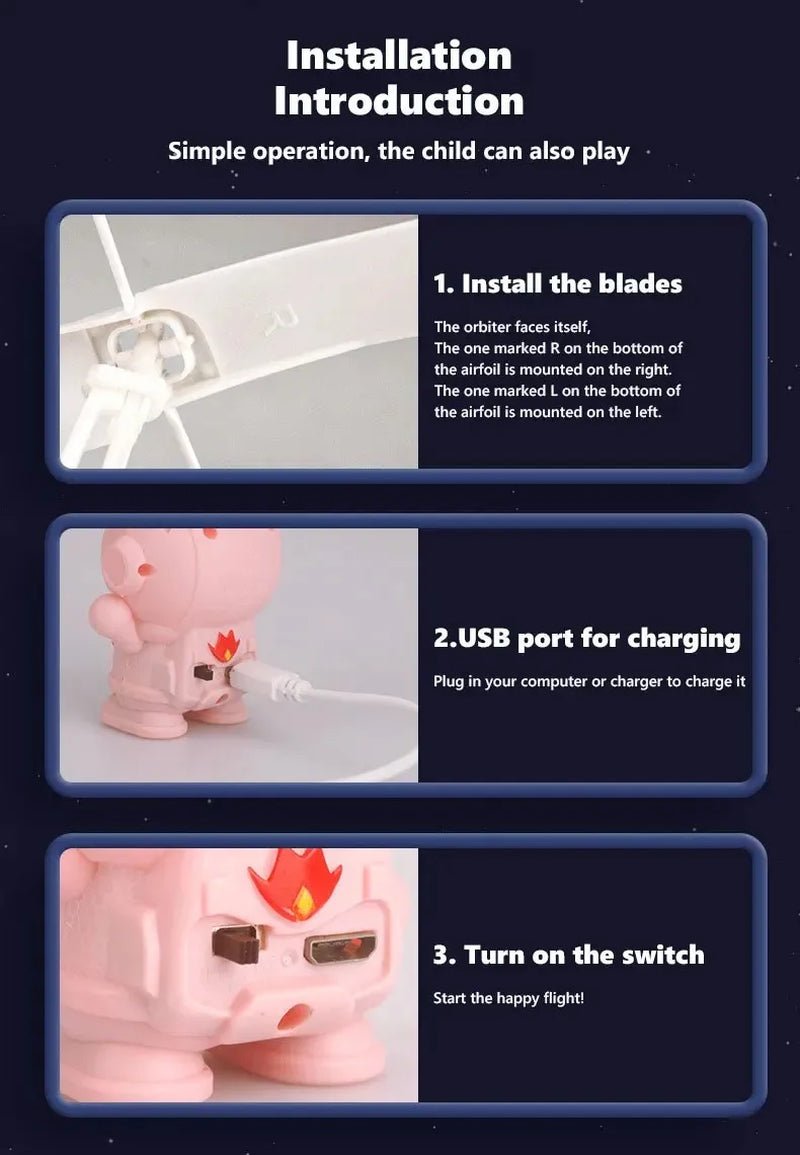 Levitating Luminous Flying Robot Astronaut Toy Aircraft Hand - Controlled Drone Interactive with Lights Outdoor Toys for Kids Gift - MacroPanora