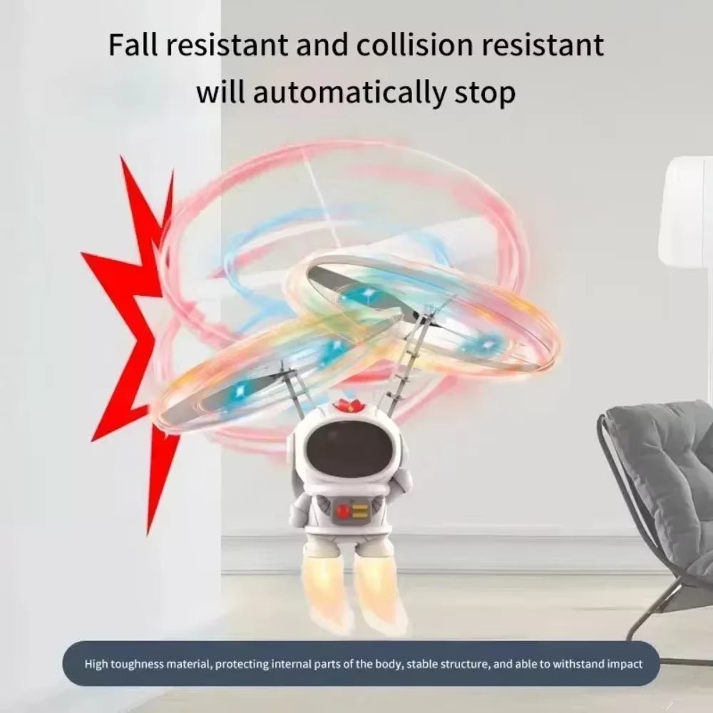 Levitating Luminous Flying Robot Astronaut Toy Aircraft Hand - Controlled Drone Interactive with Lights Outdoor Toys for Kids Gift - MacroPanora