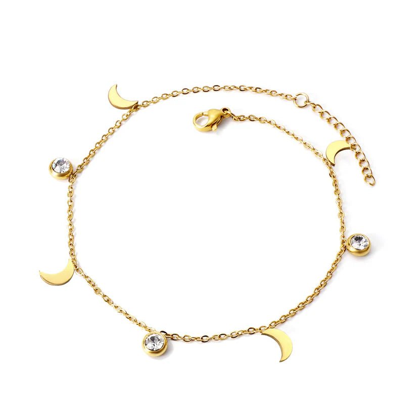 Lunar Crystal Anklet Golden - Anklet | MacroPanora