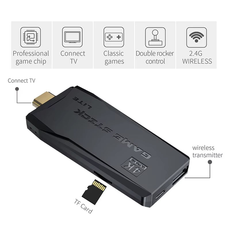 M8 Video Game Console 4K Hdmi - Compatible Game Stick Built in 10000 Retro Game TV Dendy Console Support for PS1/FC/GBA - MacroPanora