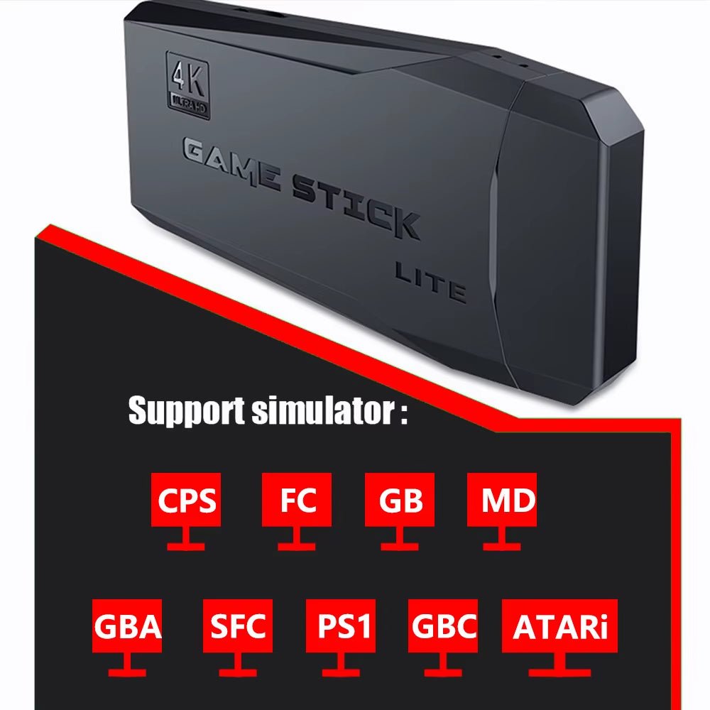 M8 Video Game Console 4K Hdmi - Compatible Game Stick Built in 10000 Retro Game TV Dendy Console Support for PS1/FC/GBA - MacroPanora