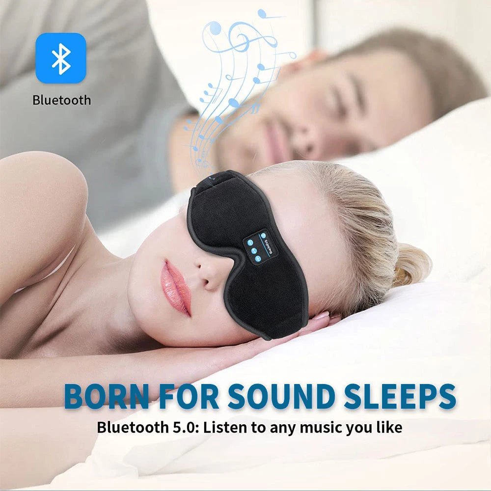Mask for Sleep Headphones Bluetooth 3D Eye Mask Music Play Sleeping Headphones with Built - In HD Speaker - MacroPanora