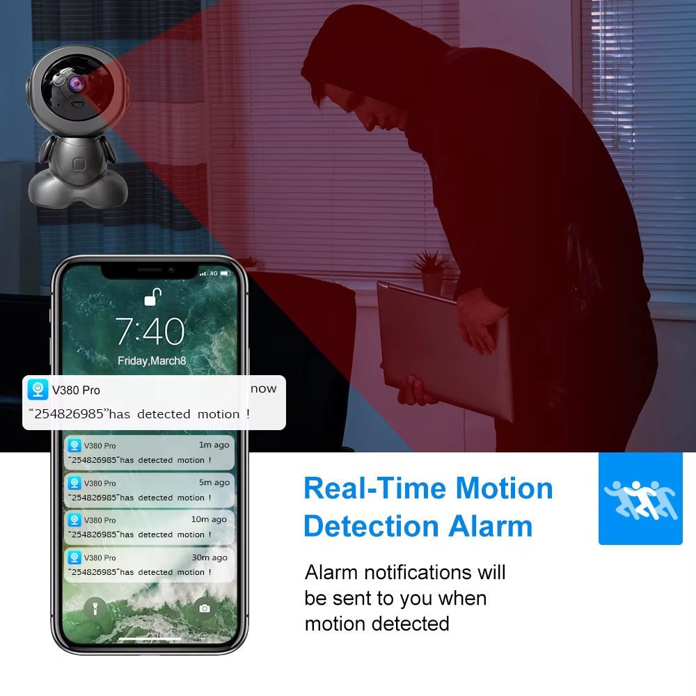 Mini Wifi IP Camera Wireless Indoor Robot Baby Monitor Two Way Audio Motion Detection Video Camara CCTV Security Protection - MacroPanora