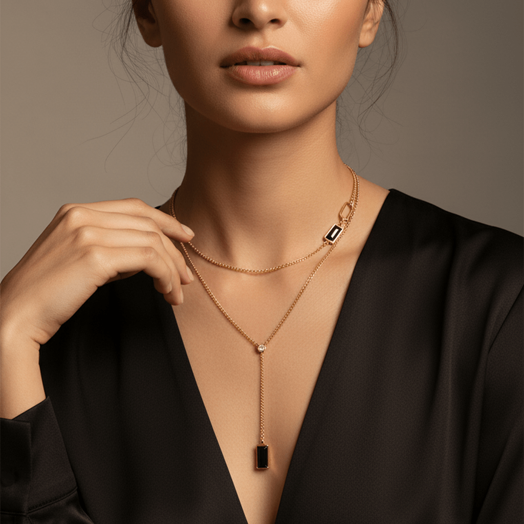 Monochrome Diamond Drop Chain - MacroPanora