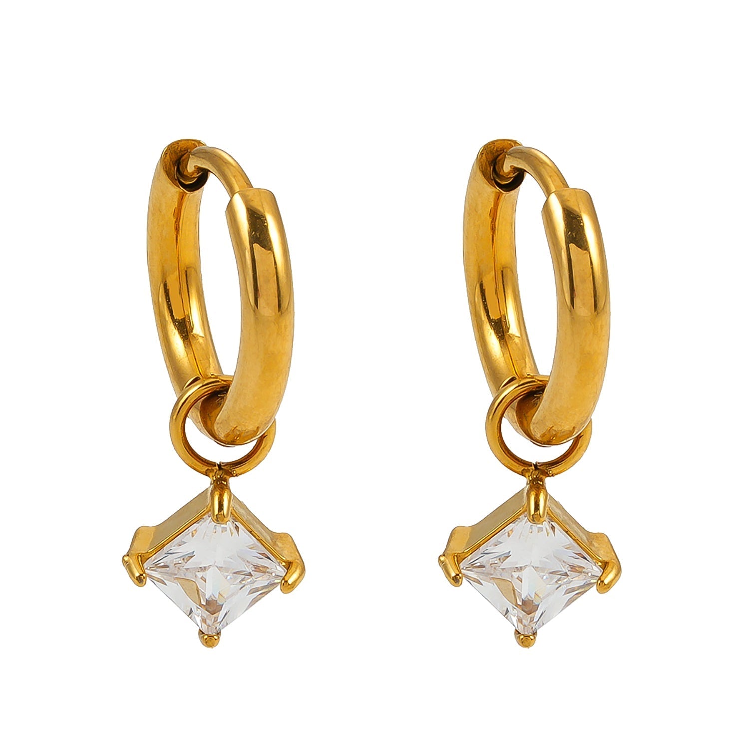 MORANDI Gold: Vintage Inspired Hoops with Removable Moissanite Charms - MacroPanora