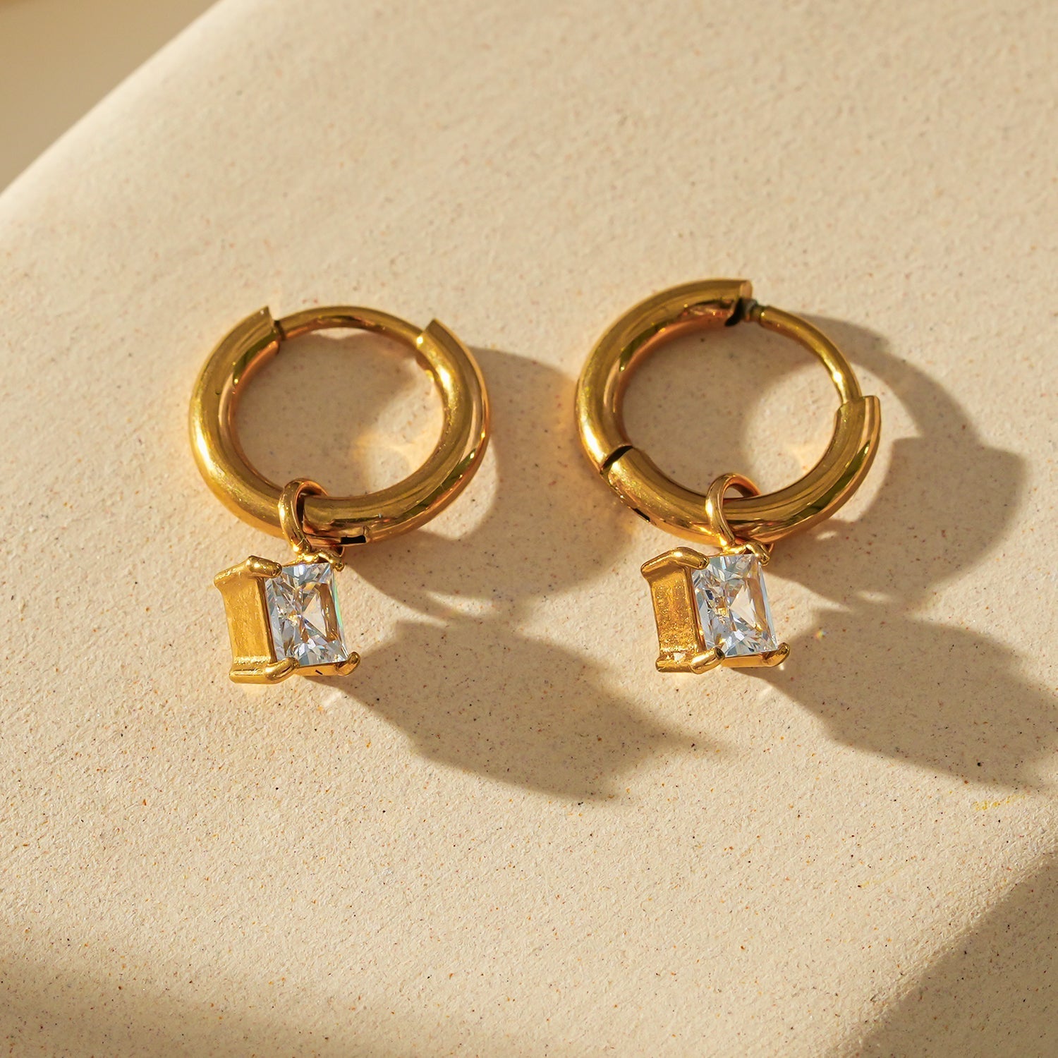 MORANDI Gold: Vintage Inspired Hoops with Removable Moissanite Charms - MacroPanora