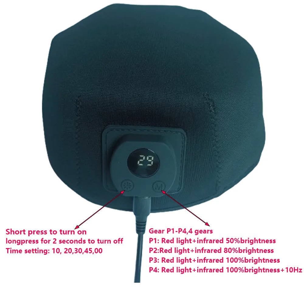 New 96Pcs Infrared Leds 660Nm&850Nm Red Light Therapy Hair Growth Cap for Hair Regrowth anti Hair Loss Relax Scalp Hair Care Hat - MacroPanora