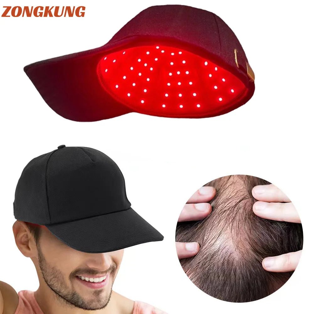 New 96Pcs Infrared Leds 660Nm&850Nm Red Light Therapy Hair Growth Cap for Hair Regrowth anti Hair Loss Relax Scalp Hair Care Hat - MacroPanora