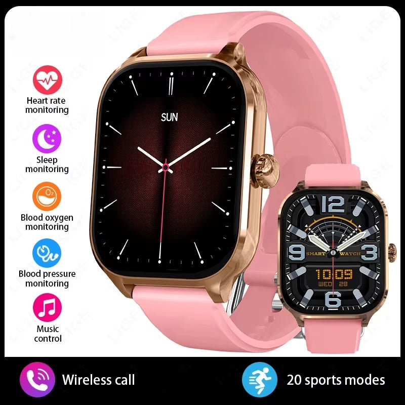 New Fashion Smart Watch Heart Rate Monitor Sports Fitness Watch Waterproof Voice Calling Smart Watch for Huawei Xiaomi - MacroPanora