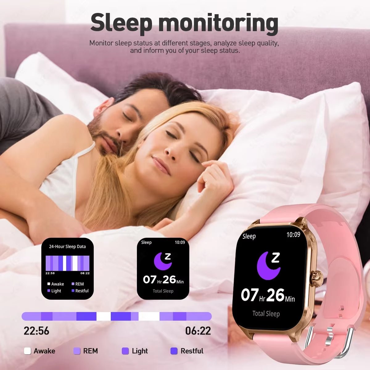 New Fashion Smart Watch Heart Rate Monitor Sports Fitness Watch Waterproof Voice Calling Smart Watch for Huawei Xiaomi - MacroPanora